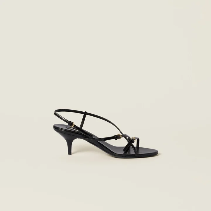 Patent leather sandals with buckles - Image 2