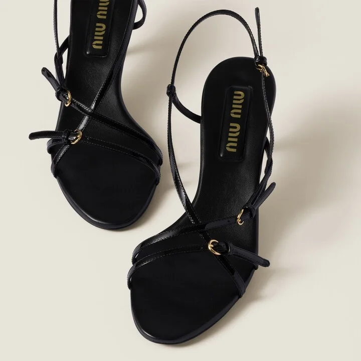 Patent leather sandals with buckles - Image 4