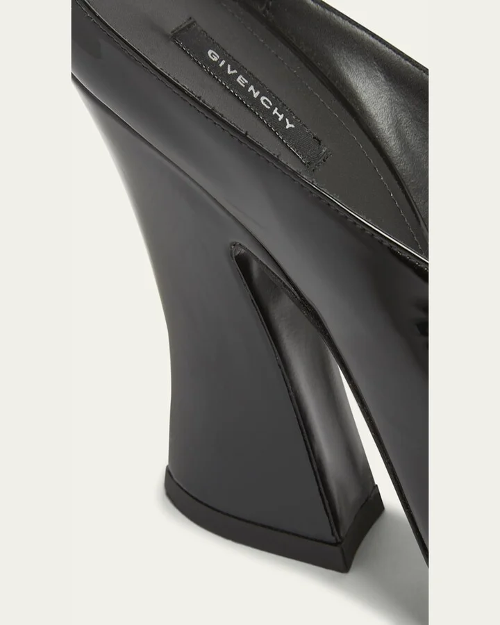 Patent Leather Sculpted Block-Heel Mules - Image 7