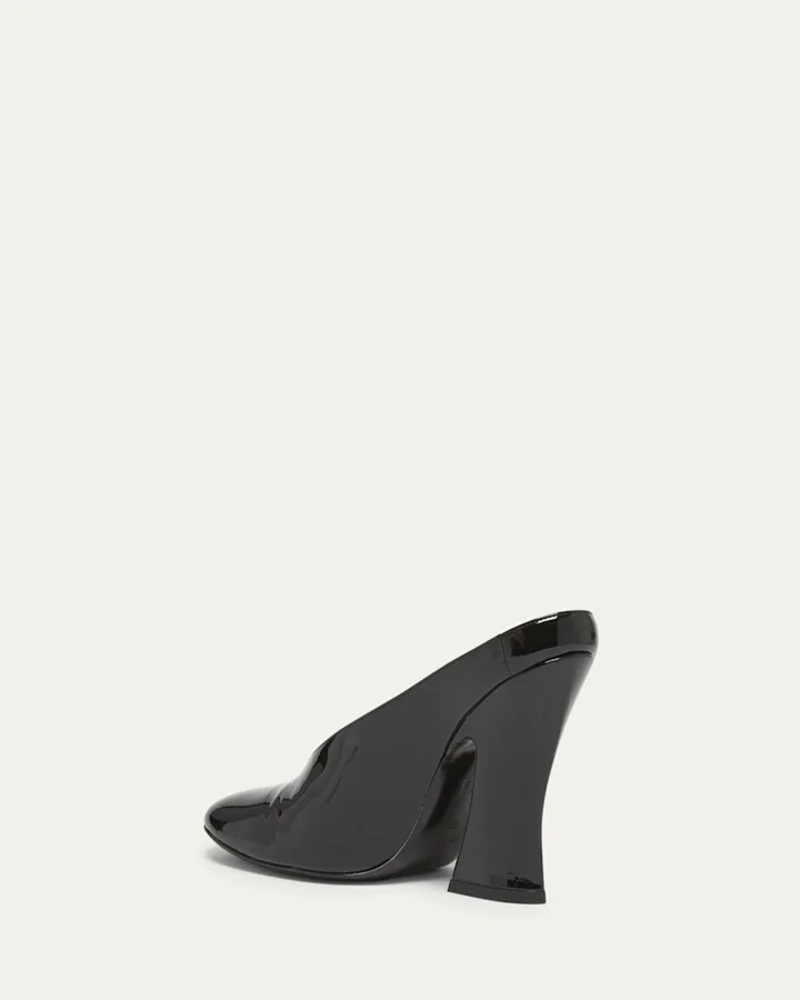 Patent Leather Sculpted Block-Heel Mules - Image 9