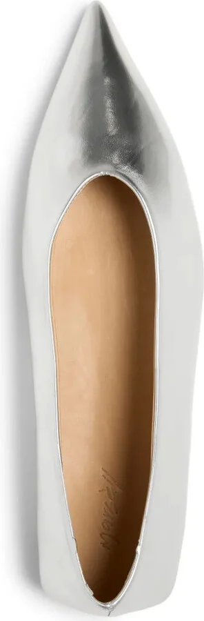 Patent Leather Silver Ballerina Shoes - Image 3