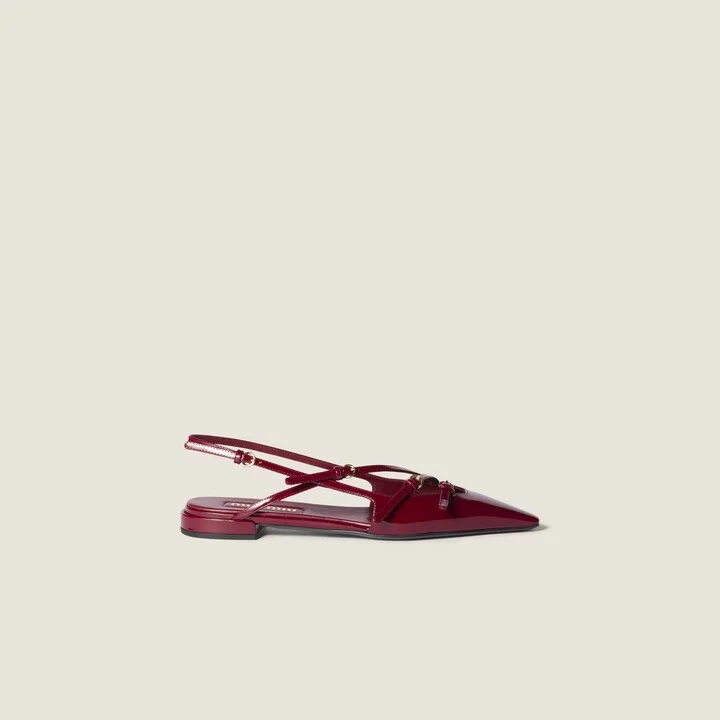 Patent leather slingback ballerinas with buckles - Image 2