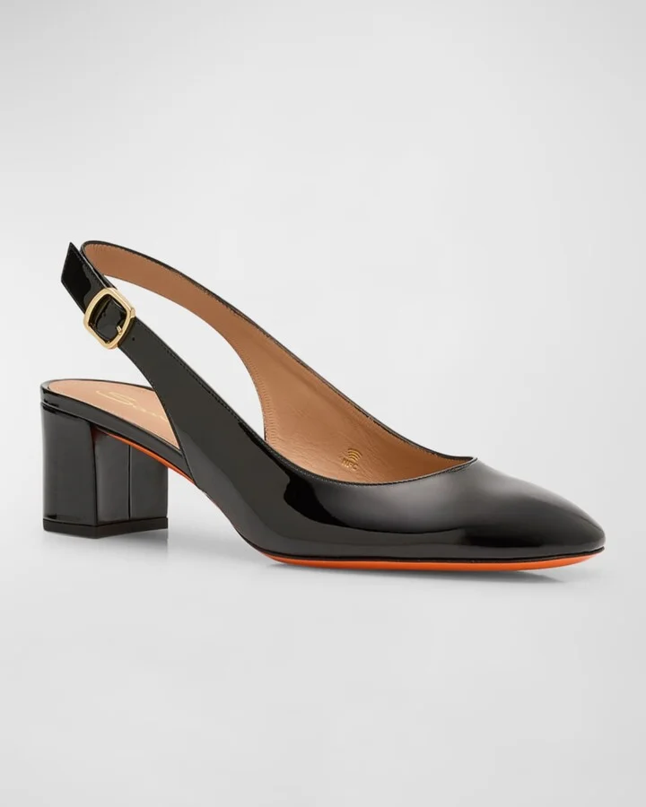 Patent Leather Slingback Pumps - Image 3