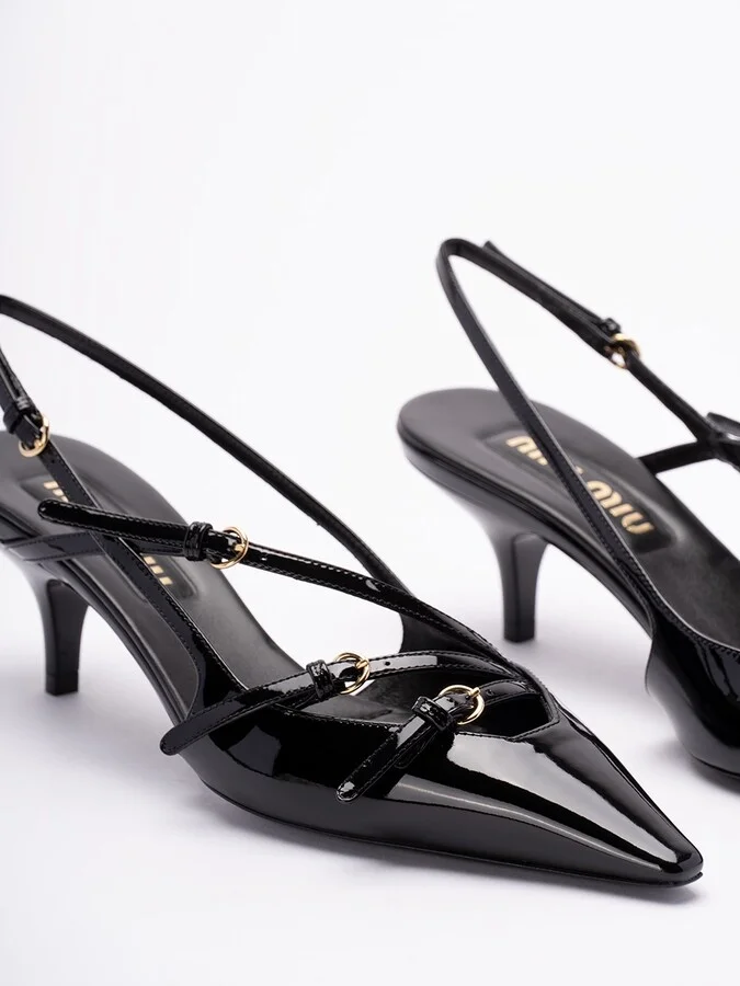 Patent Leather Slingback Pumps - Image 2