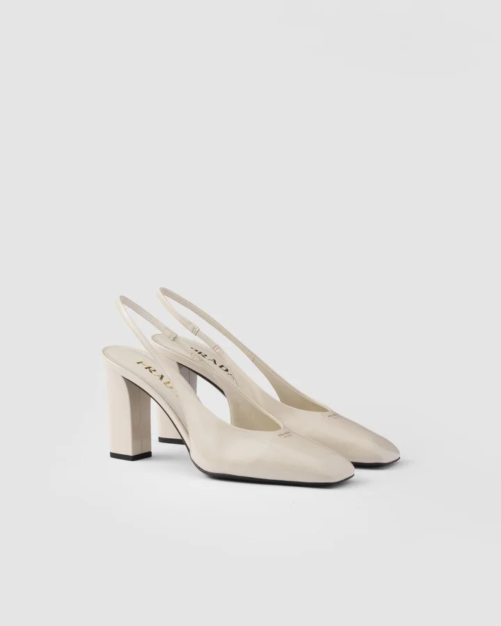 Patent leather slingback pumps