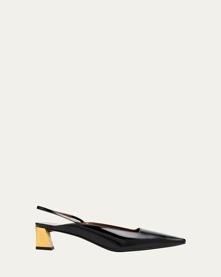 Patent Leather Slingback Pumps