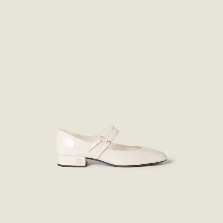 Patent leather slingback pumps with buckles - Image 2