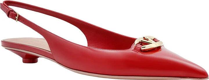 Patent Leather Slingback With Vlogo Signature Detail - Image 2