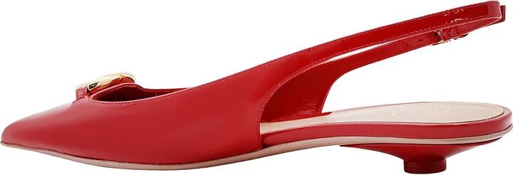 Patent Leather Slingback With Vlogo Signature Detail - Image 3