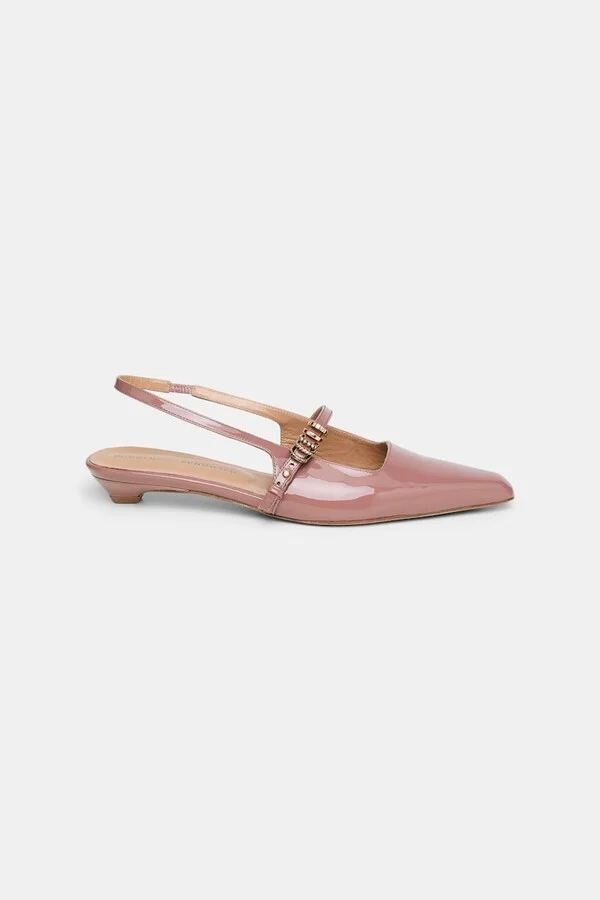 Patent leather slingbacks