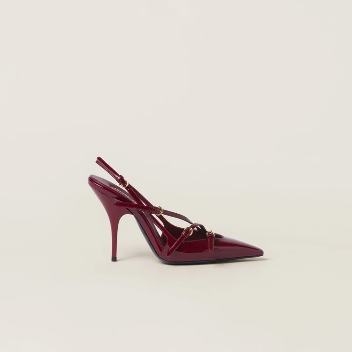 Patent leather slingbacks with buckles - Image 2