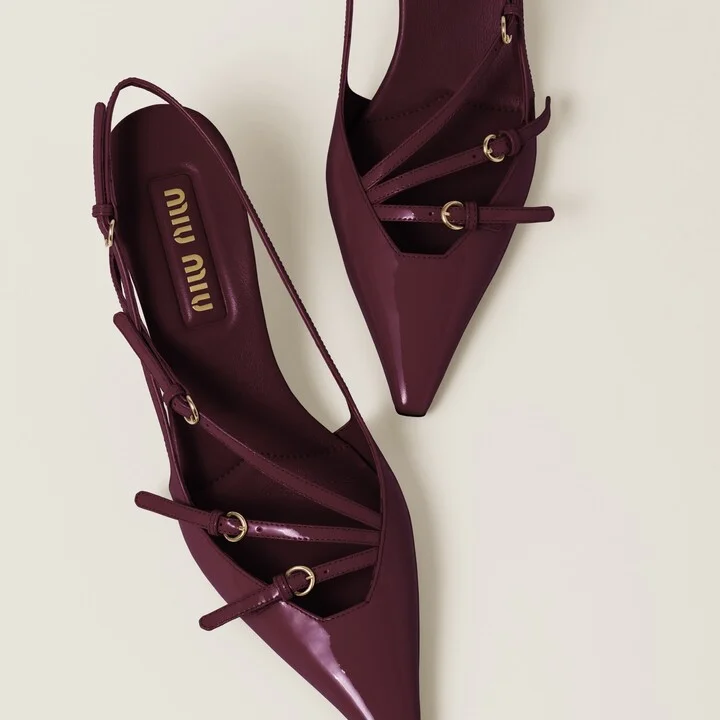 Patent leather slingbacks with buckles - Image 4
