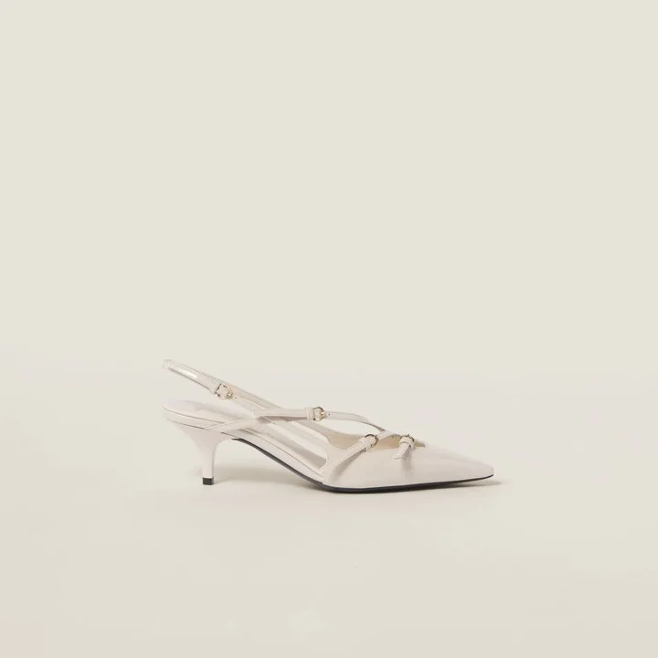 Patent leather slingbacks with buckles - Image 2