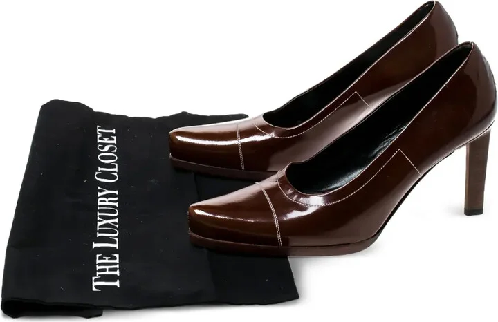 Patent Leather Square Toe Pumps - Image 4