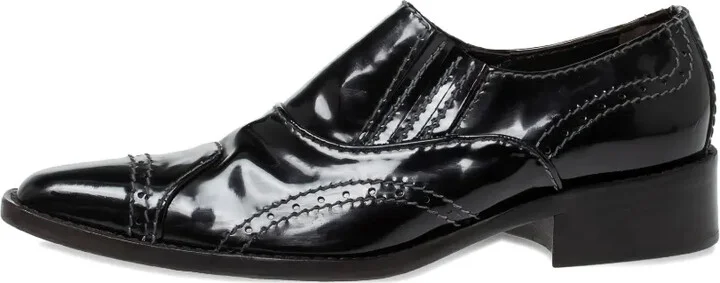 Patent Leather Stitch-Detail Loafers - Image 5