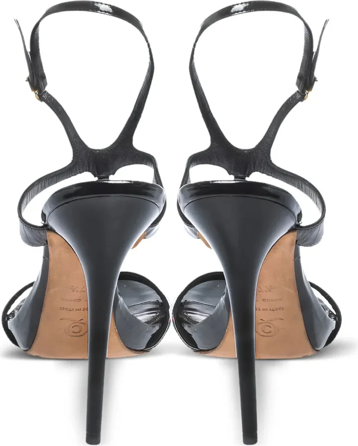 Patent Leather T-Strap Sandals - Image 4