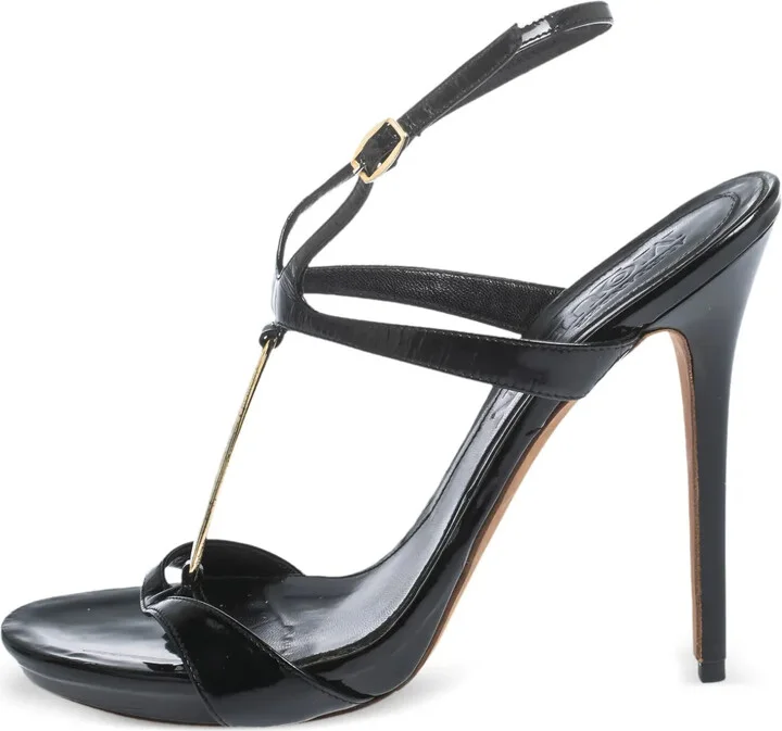Patent Leather T-Strap Sandals
