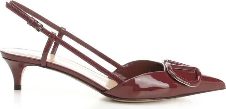 Patent Leather Vlogo Slingback Pumps Bordeaux