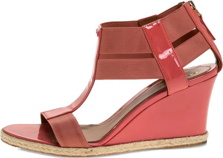 Patent Leather Wedge Sandals
