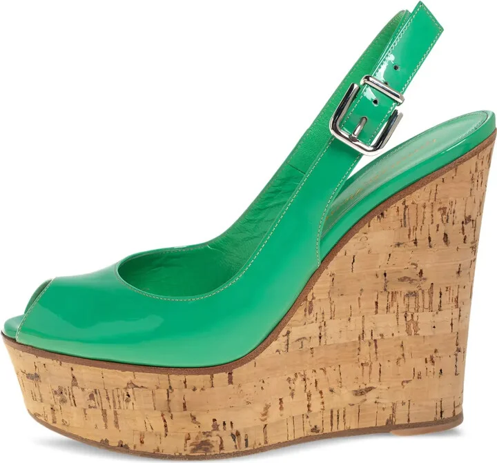 Patent Leather Wedge Sandals
