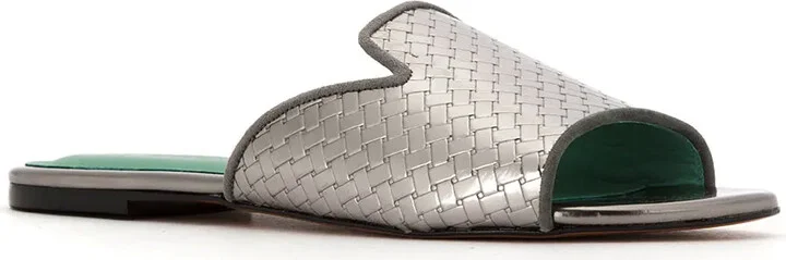 Patent Leather Woven Mules - Image 2