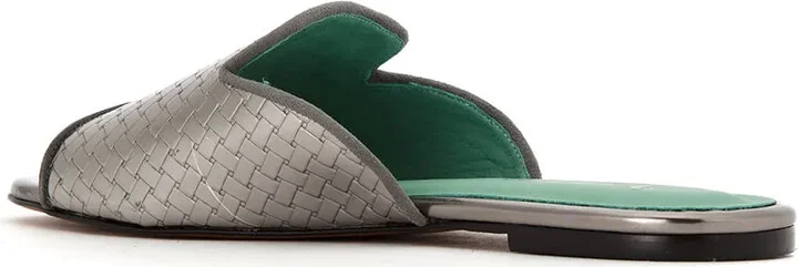 Patent Leather Woven Mules - Image 3