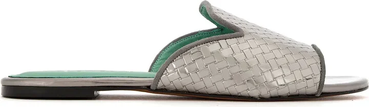 Patent Leather Woven Mules