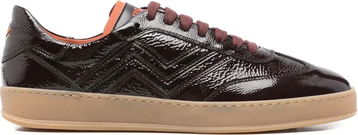 Patent-Leather Zigzag Sneakers