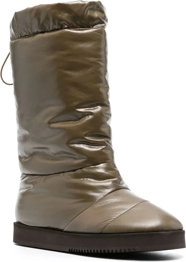 Patent Padded Knee-High Boots - Image 2