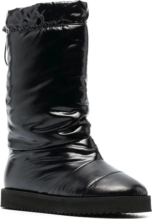 Patent Padded Knee-High Boots - Image 2
