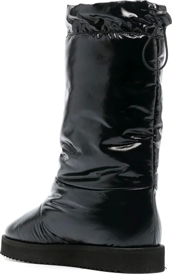 Patent Padded Knee-High Boots - Image 3
