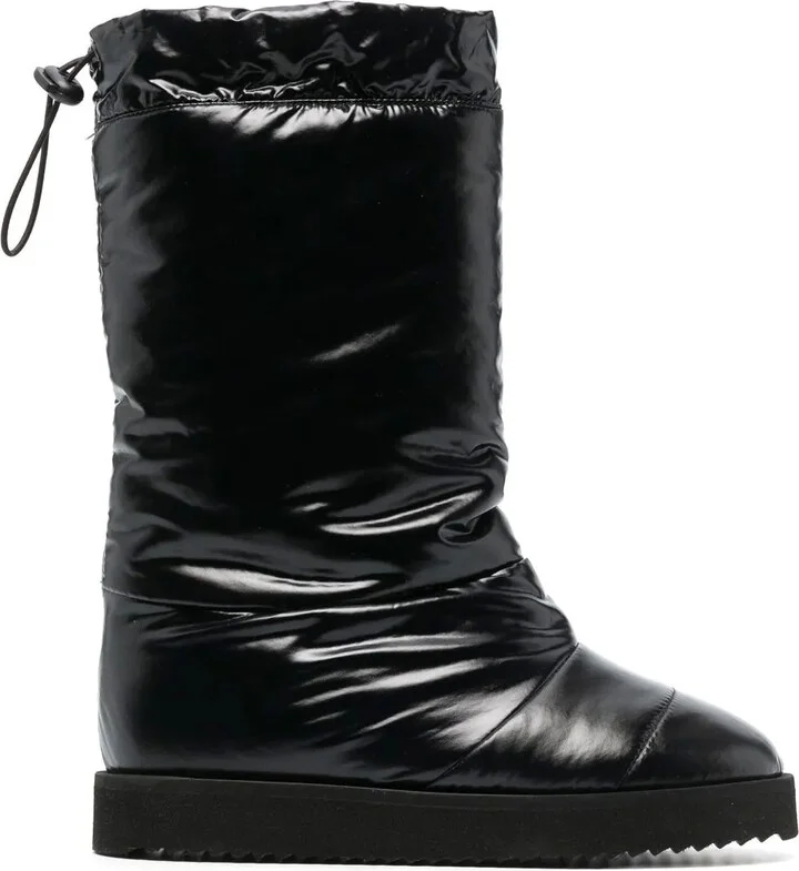 Patent Padded Knee-High Boots