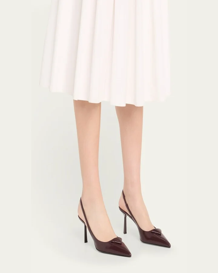 Patent Padded Triangle Slingback Pumps - Image 8