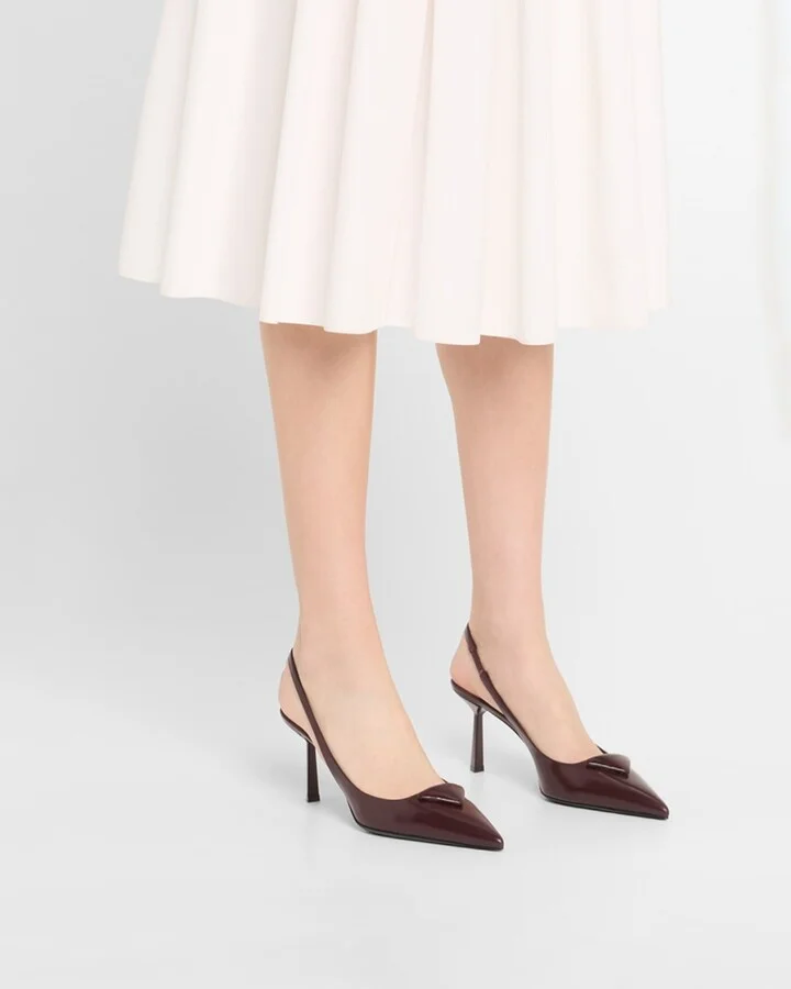 Patent Padded Triangle Slingback Pumps - Image 7