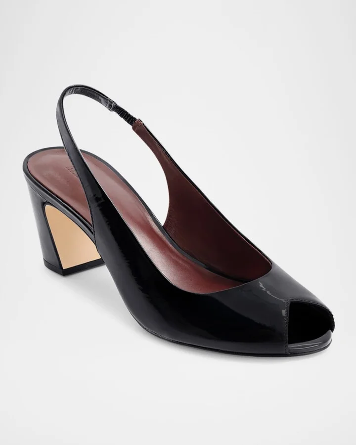 Patent Peep-Toe Slingback Pumps - Image 3