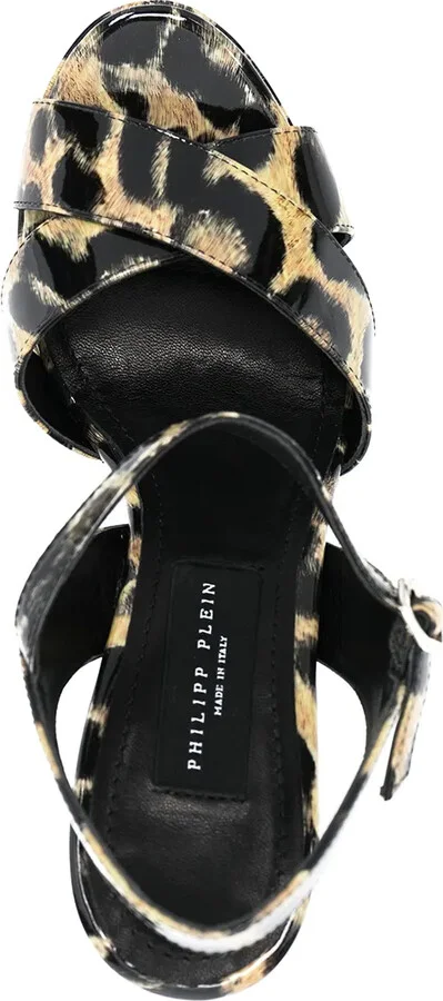 Patent Platform Leopard Print Sandals - Image 4
