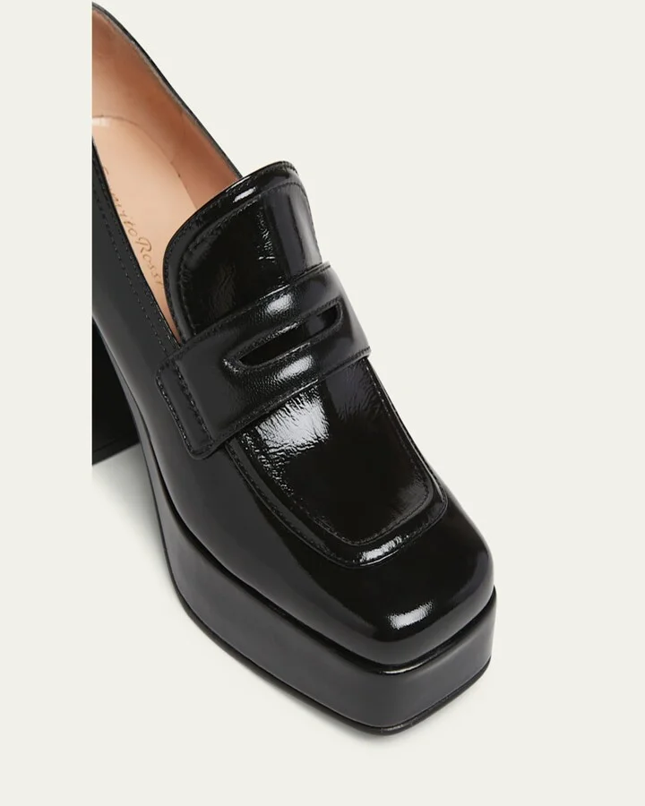 Patent Platform Penny Loafers - Image 4