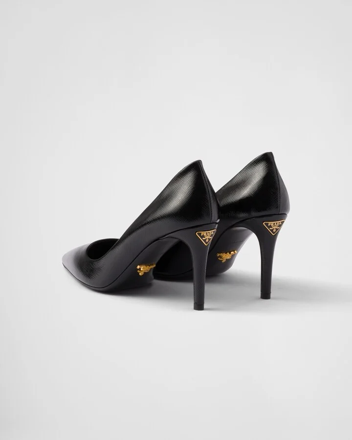Patent Saffiano leather pumps - Image 5