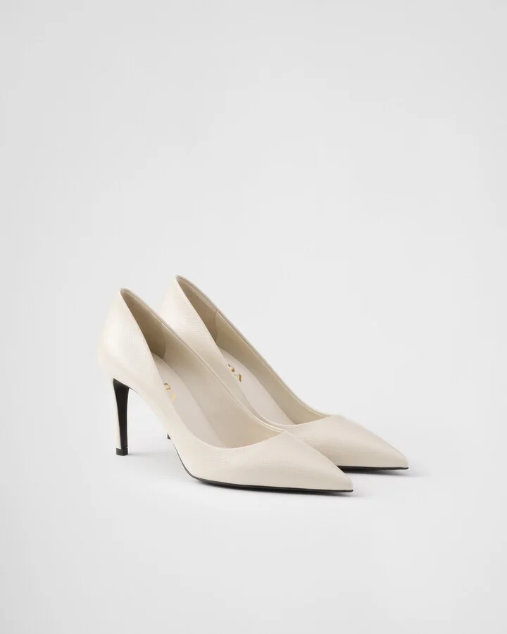 Patent Saffiano leather pumps