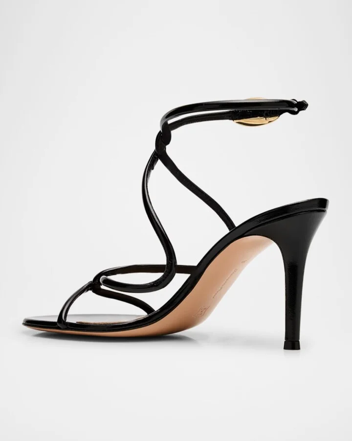 Patent Serpent Twist Ankle-Strap Sandals - Image 2