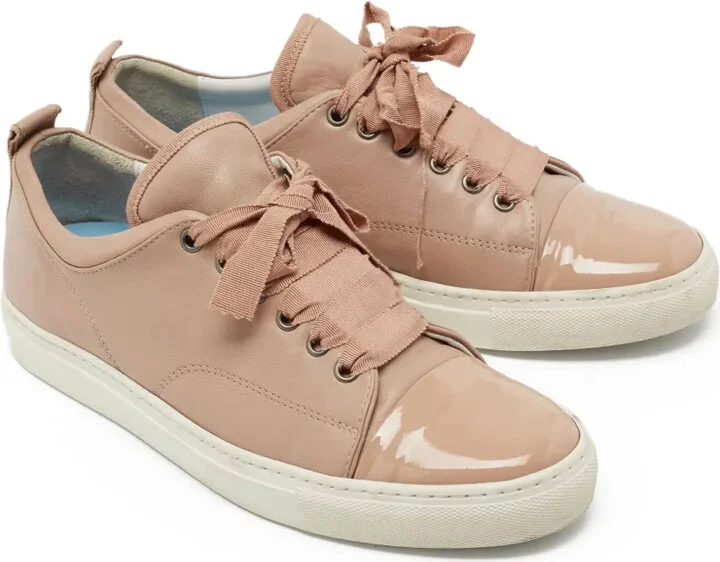 Patent Toe-Capped Lace-Up Sneakers - Image 2