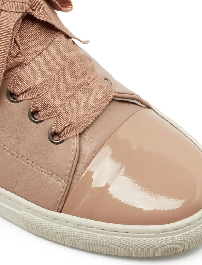 Patent Toe-Capped Lace-Up Sneakers - Image 5