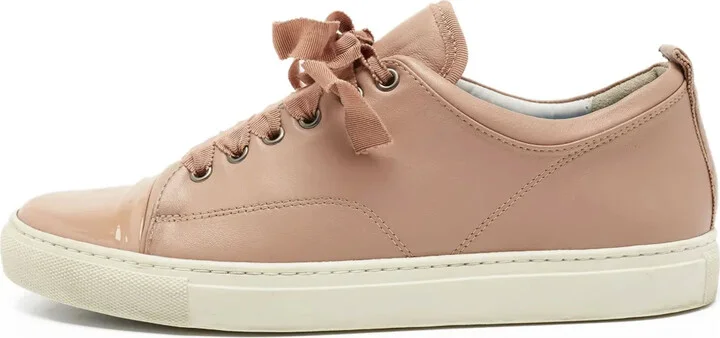 Patent Toe-Capped Lace-Up Sneakers