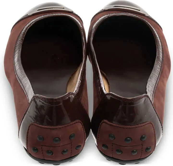 Patent-Trim Suede Ballet Flats - Image 4