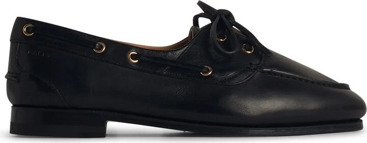 'pathy' Black Leather Loafers