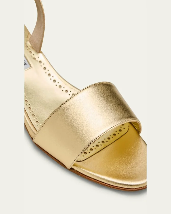 Patopia Metallic Slingback Sandals - Image 5
