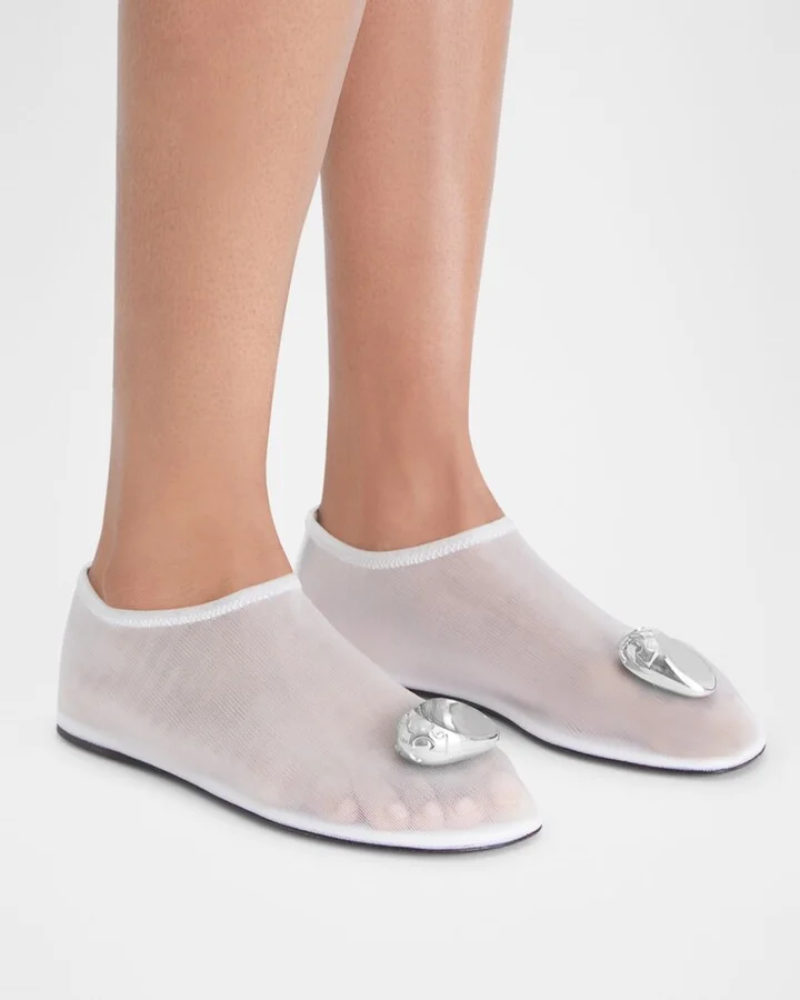 Patos Ornament Mesh Ballerina Flats - Image 3