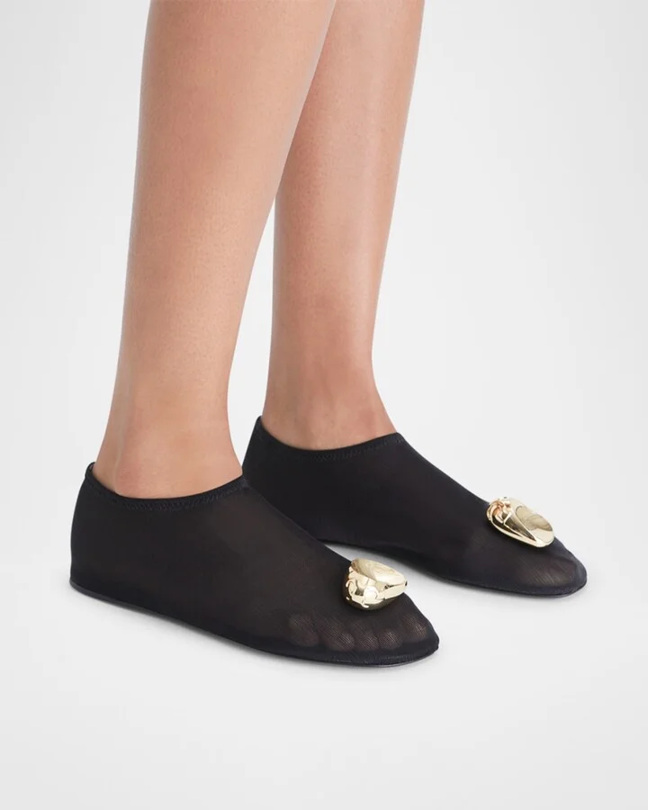 Patos Ornament Mesh Ballerina Flats - Image 9