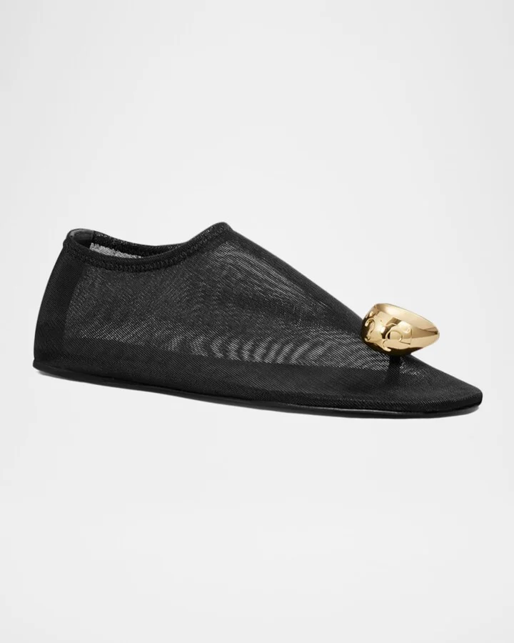 Patos Ornament Mesh Ballerina Flats - Image 10