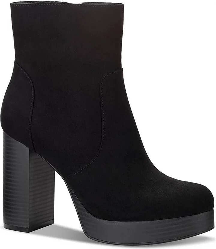 PATRICEE Womens Textile Upper Faux Leather Ankle Boots